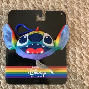Disney Rainbow Collection Stitch Plush Keychain Clip-on Hanger. New With Tags.